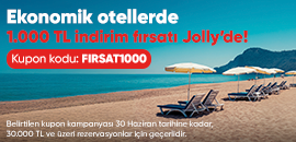 Ekonomik Otellerde 30.000 TL ve Üzeri Rezervasyonlara 1.000 TL İndirim!