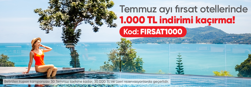 Yurt İçi Otellerinde 1000 TL İndirim Fırsatı!