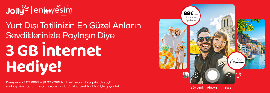 Enjoyesim 3 GB İnternet Hediye