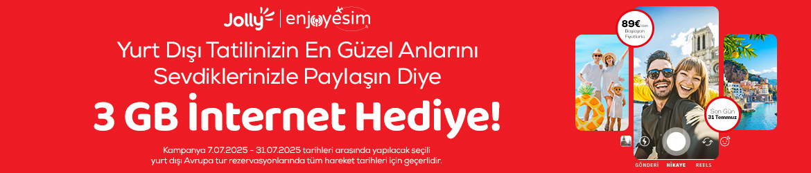 <font color="#666666" face="Poppins, sans-serif"><span style="font-size: 15px;">EnjoyeSIM 3 GB Avrupa İnternet Paketi Kampanyası</span></font>