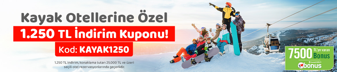 Seçili Kayak Otellerinde 1250 TL İndirim 