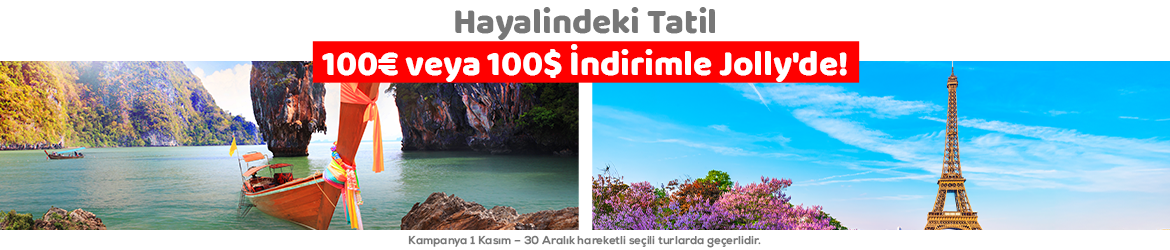 Seçili Turlarda Geçerli 100€ ve 100$ İndirim Kampanyası